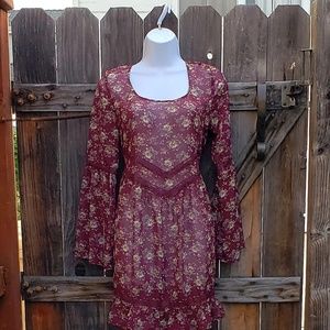 Band of Gypsies Peasant Boho Hippy Tunic Dress Med